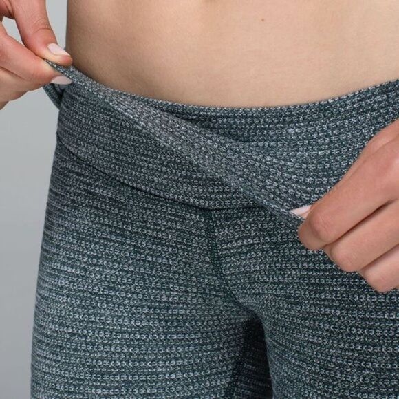 Lululemon Wunder Under Leggings Women's 2 Green Yoga Pants Coco Pique Fuel Gym - Picture 5 of 9